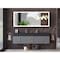 Castello Usa Nile 72" Wall Mounted Gray Vanity With Black Top And Gold Handles CB-MC-72G-GLD-2053-BL - alternate 8
